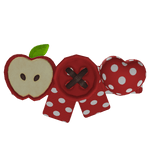 igari twee red apple button hairclip 