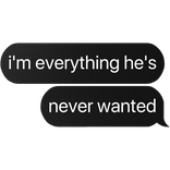 i'm everything he's never wanted text
