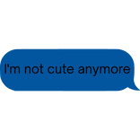 im not cute anymore text bubble message