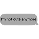 im not cute anymore text bubble message
