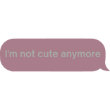 im not cute anymore text bubble message