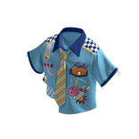 INA - Sky Blue Bowling Shirt with Tie