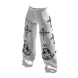 Indische White Holy Baggy Pants Y2K 5%