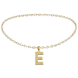 ♡: initial E studded chain necklace in gold