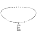 ♡: initial E studded chain necklace in silver