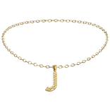 ♡: initial J studded chain necklace in gold