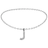 ♡: initial J studded chain necklace in silver