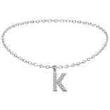 ♡: initial K studded chain necklace in silver
