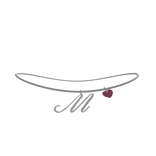 Initial Letter M Necklace with Heart 1.0 ❤️