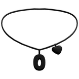 ♡ initial O heart necklace in black (3.0)