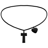 ♡ initial T heart necklace in black (3.0)