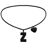 ♡ initial Z heart necklace in black