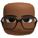 Intimidating Face w Black Square Glasses