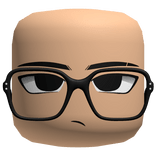 Intimidating Face w Black Square Glasses