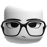 Intimidating Face w Black Square Glasses