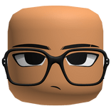 Intimidating Face w Black Square Glasses