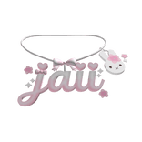 jaii bunni bow silvah pink chain 𝟅𝟈