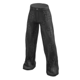 Jeans Gray Chrome Hearts Crosses Baggy Faded Pants