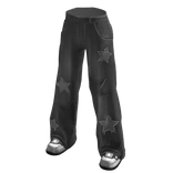 Jeans Y2K Stars Gray Baggy Faded Cyber Pants 2000s