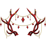 Jewelled antlers - red/gold