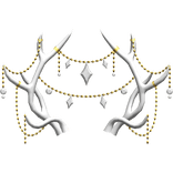 Jewelled antlers - white/gold