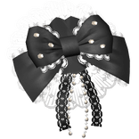 jewelry ribbon lolita canotier in black and white