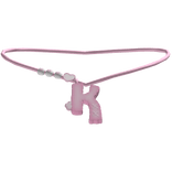 ♡ k bunny initial necklace (pink)