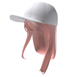  K-Pop Girl Pink hair with White Cap