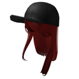 K-Pop Girl Red hair with Black Cap