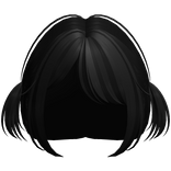 kawaii anime baby pigtails side bangs black