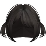 kawaii anime baby pigtails side bangs dark brown