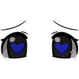 ♡ kawaii anime blue heart eyes