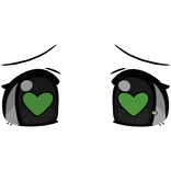 ♡ kawaii anime green heart eyes