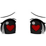 ♡ kawaii anime red heart eyes