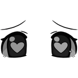 ♡ kawaii anime white heart eyes