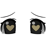 ♡ kawaii anime yellow heart eyes