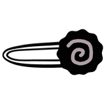 ♡ : ꒰kawaii black & pink fishcake hairclip !!꒱