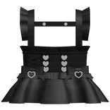 ꒰♡꒱ kawaii black plaid jirai kei suspender skirt