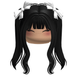 Kawaii Bow Pigtails w/ Makeup (Black)