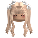 Kawaii Bow Pigtails w/ Makeup (Blonde)
