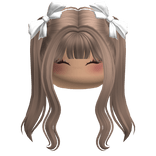 Kawaii Bow Pigtails w/ Makeup (Milktea)