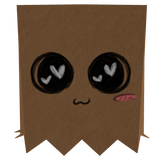 kawaii brown paper bag mask