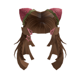 Kawaii Brown Pigtails with Strawberry Buns