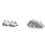 ୨୧: kawaii bunny plushie with slippers pink white