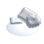 ୨୧: kawaii carpet with pillows blue & white