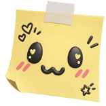 kawaii cartoon sticky note 