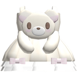 ♡ : kawaii cream bear frilly bow dress