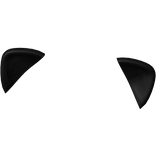kawaii curious droopy cat ears in full black