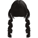 ♡ : kawaii curly doll pigtails in dark brown