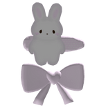 : Kawaii Cute Bunny Hairclip WIth Heart Bow ୨*୧